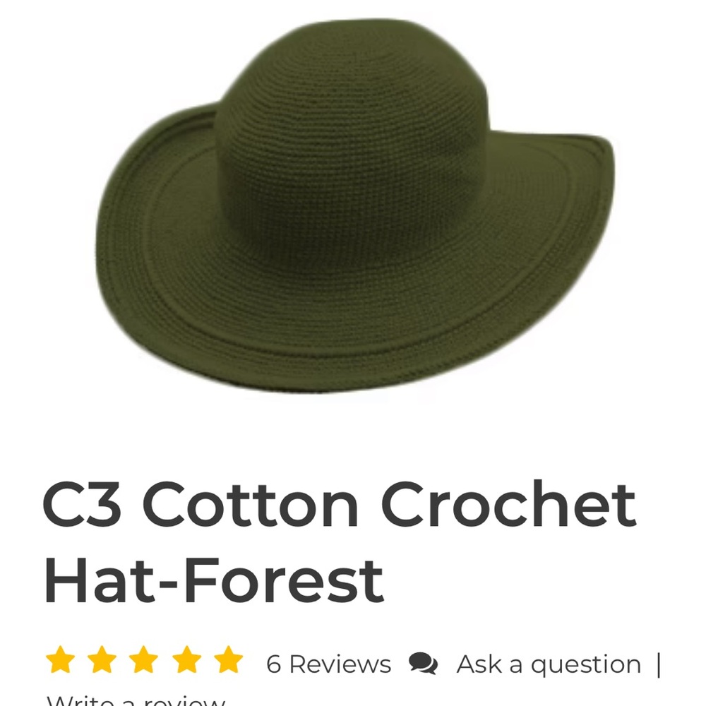 Foxgloves Cotton Crochet Sun Hat with Wide Brim - UPF 50+ sun protection.